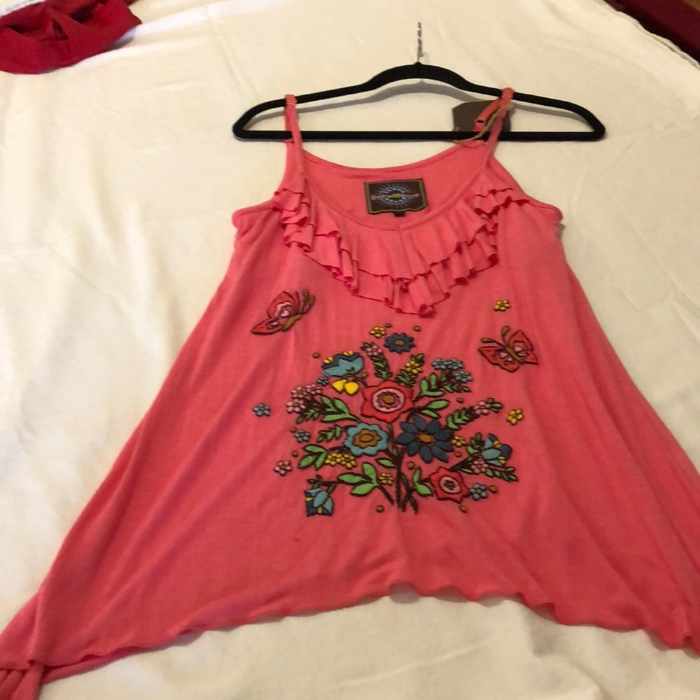 Spaghetti strapped tank top